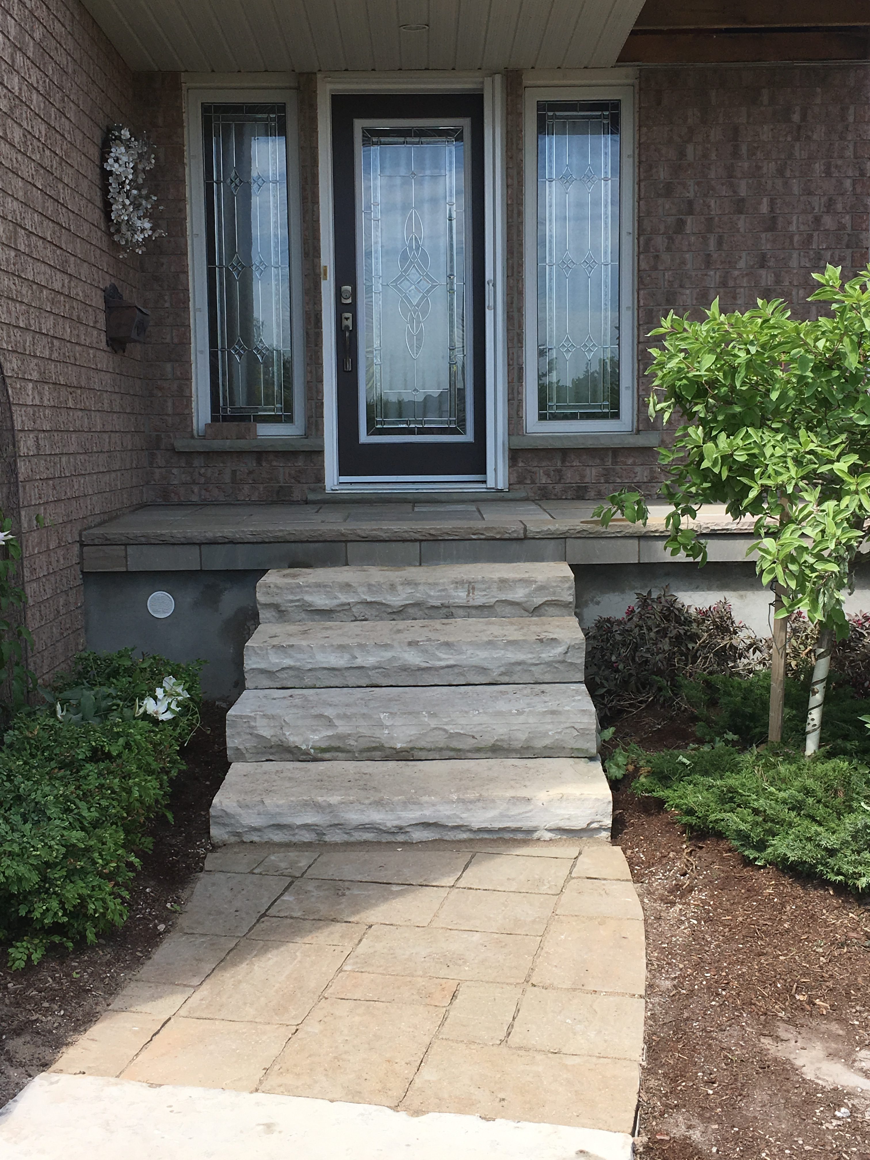 stone steps and porch